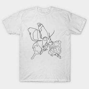 Butterfly Black Lineart T-Shirt